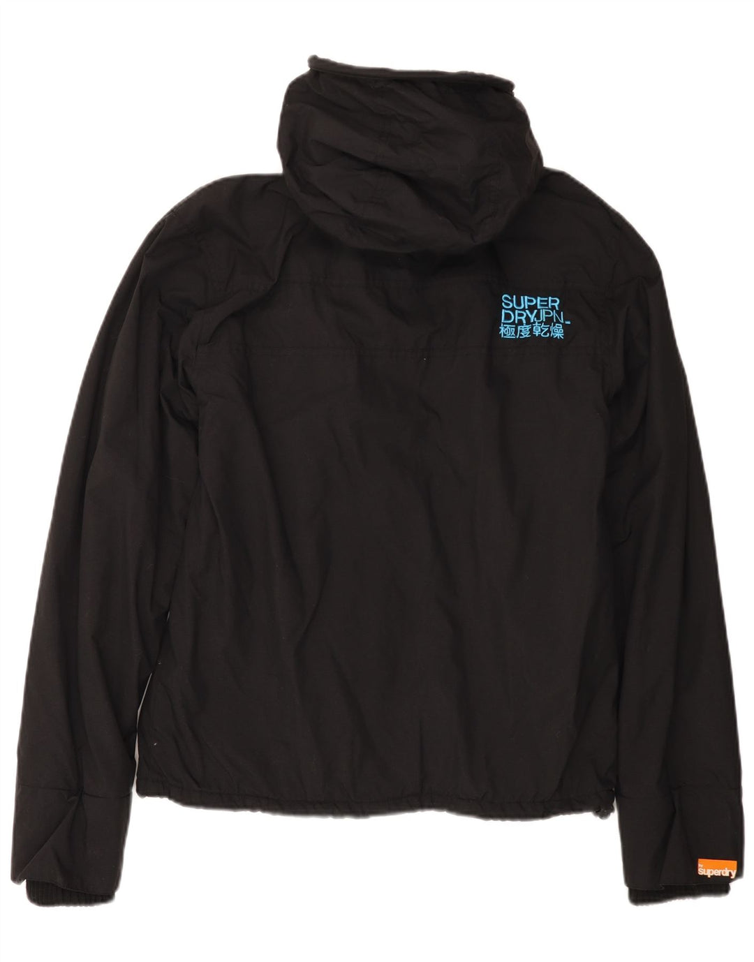 SUPERDRY Женская ветровка с капюшоном UK 16, большой черный нейлон