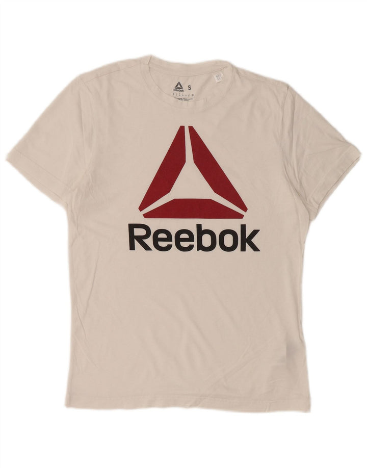 REEBOK Мужская футболка с рисунком, маленький белый хлопок