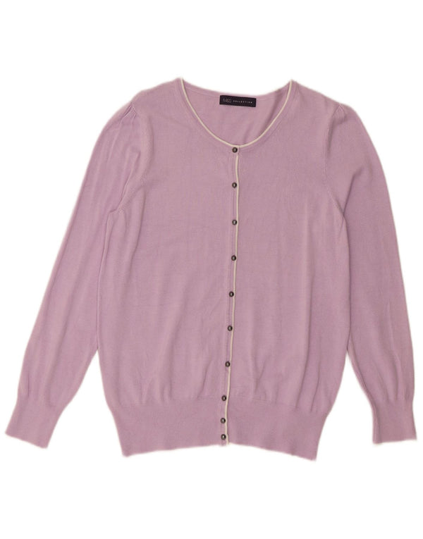Marks & Spencer Womens Cardigan Sweater UK 16 Large Purple Viscose