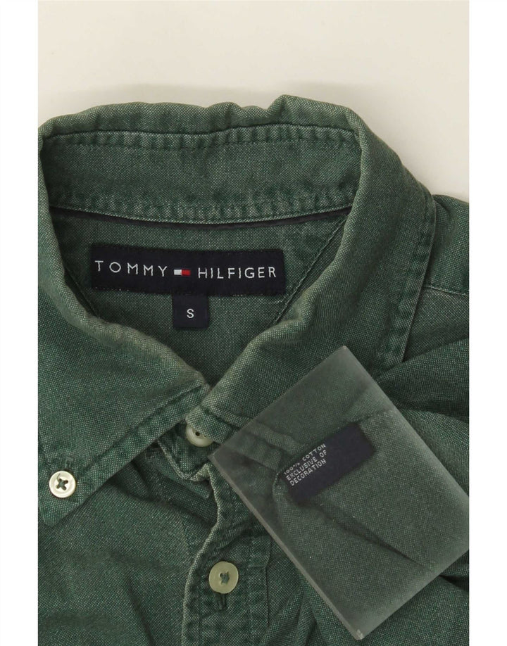 Мужская рубашка Tommy Hilfiger, маленькая зеленая, хлопок