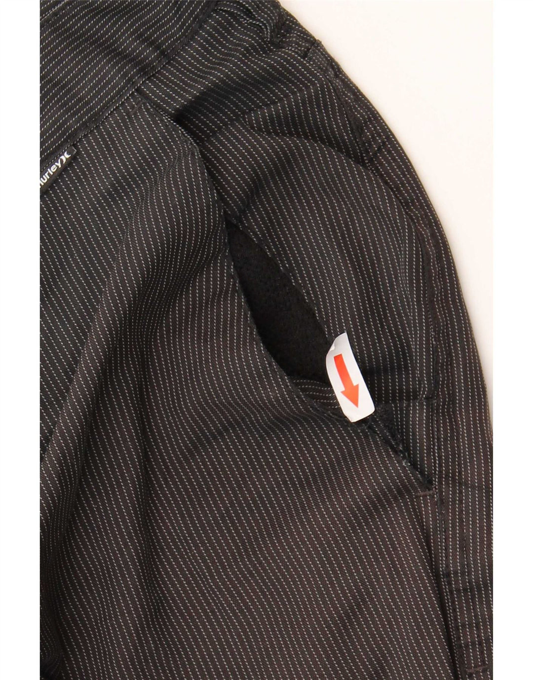 Мужские шорты чинос Hurley W38 XL, черные, полиэстер в тонкую полоску
