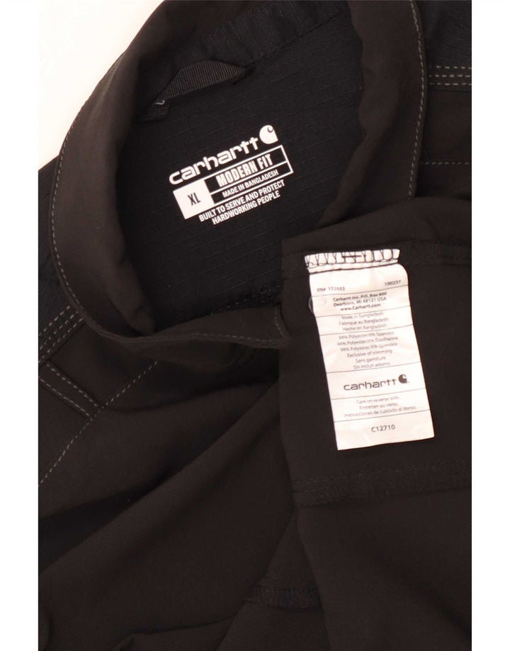 Мужская пуловерная рубашка с коротким рукавом Carhartt Modern Fit XL, черный полиэстер