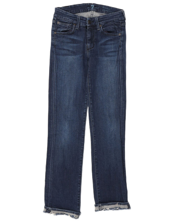 Женские прямые джинсы 7 For All Mankind W25 L28, темно-синий, хлопок