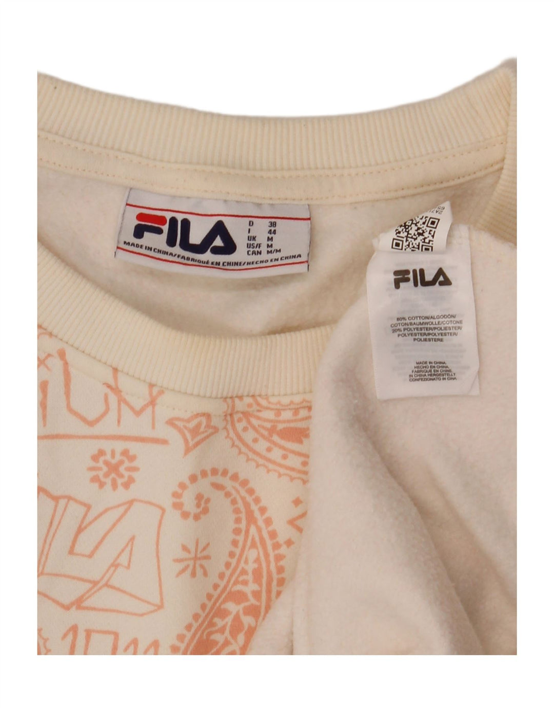 Fila Женский спортивный костюм большого размера с рисунком UK 14 Medium Off White Paisley