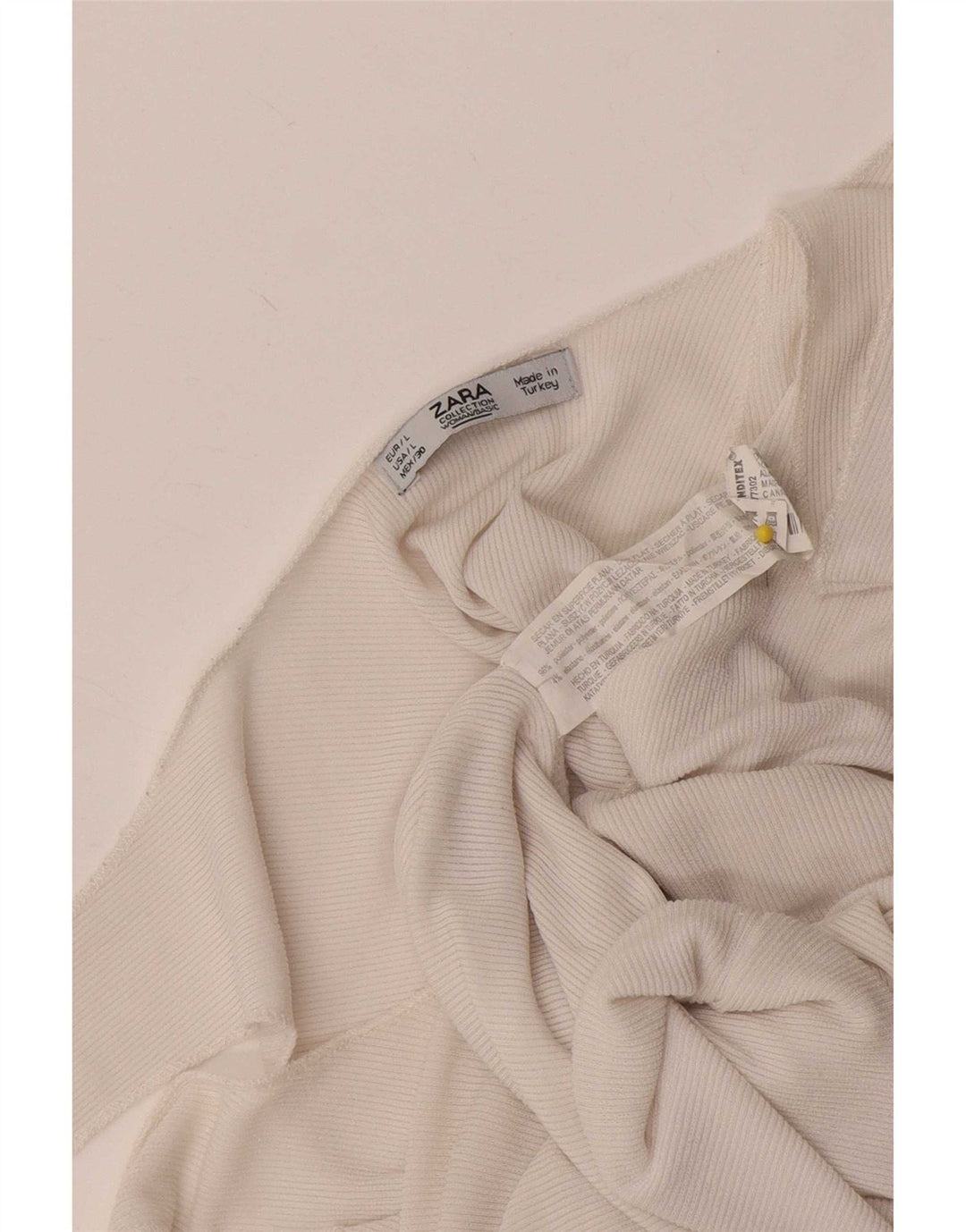 Женский укороченный жилет Zara UK 14, большой белый полиэстер