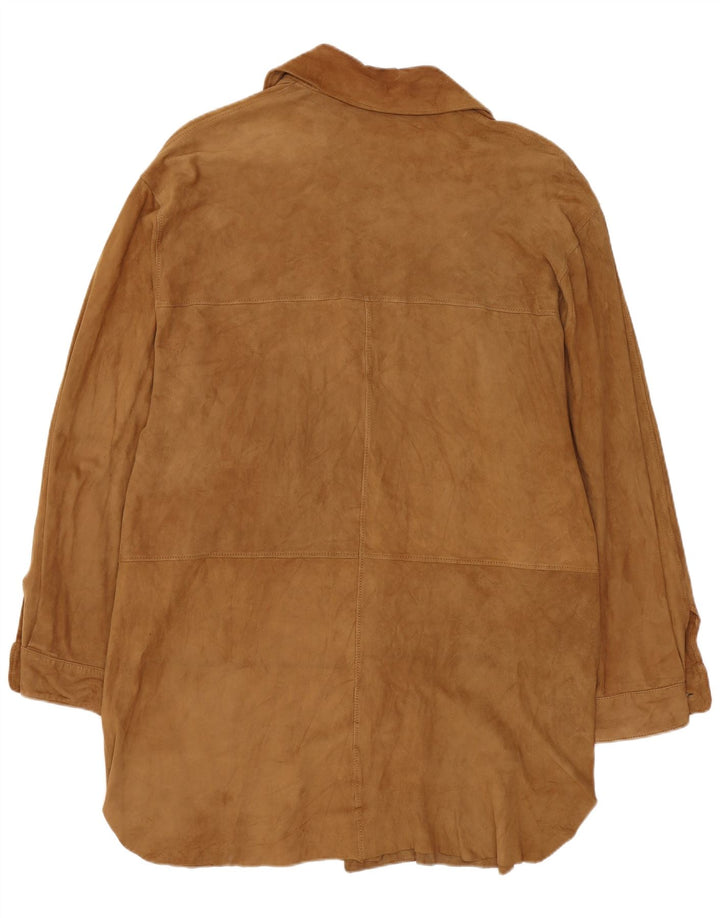 Винтажное женское замшевое пальто IT 42 Medium Beige Leather