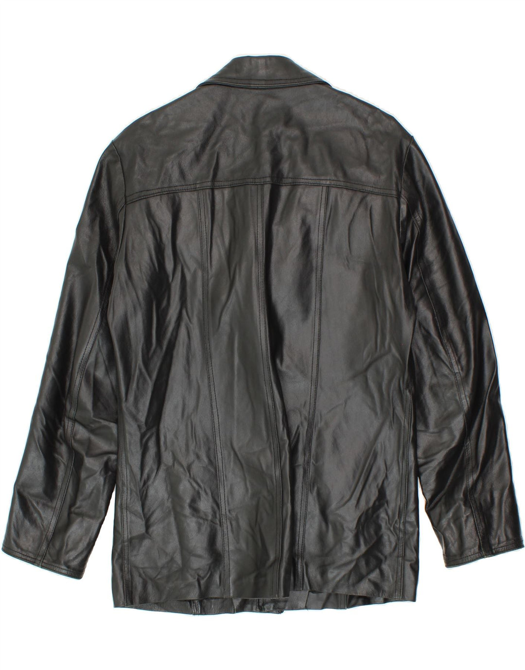 VINTAGE Mens Leather Jacket IT 46 Small Black Leather Vintage Vintage and Second-Hand Vintage from Messina Hembry 