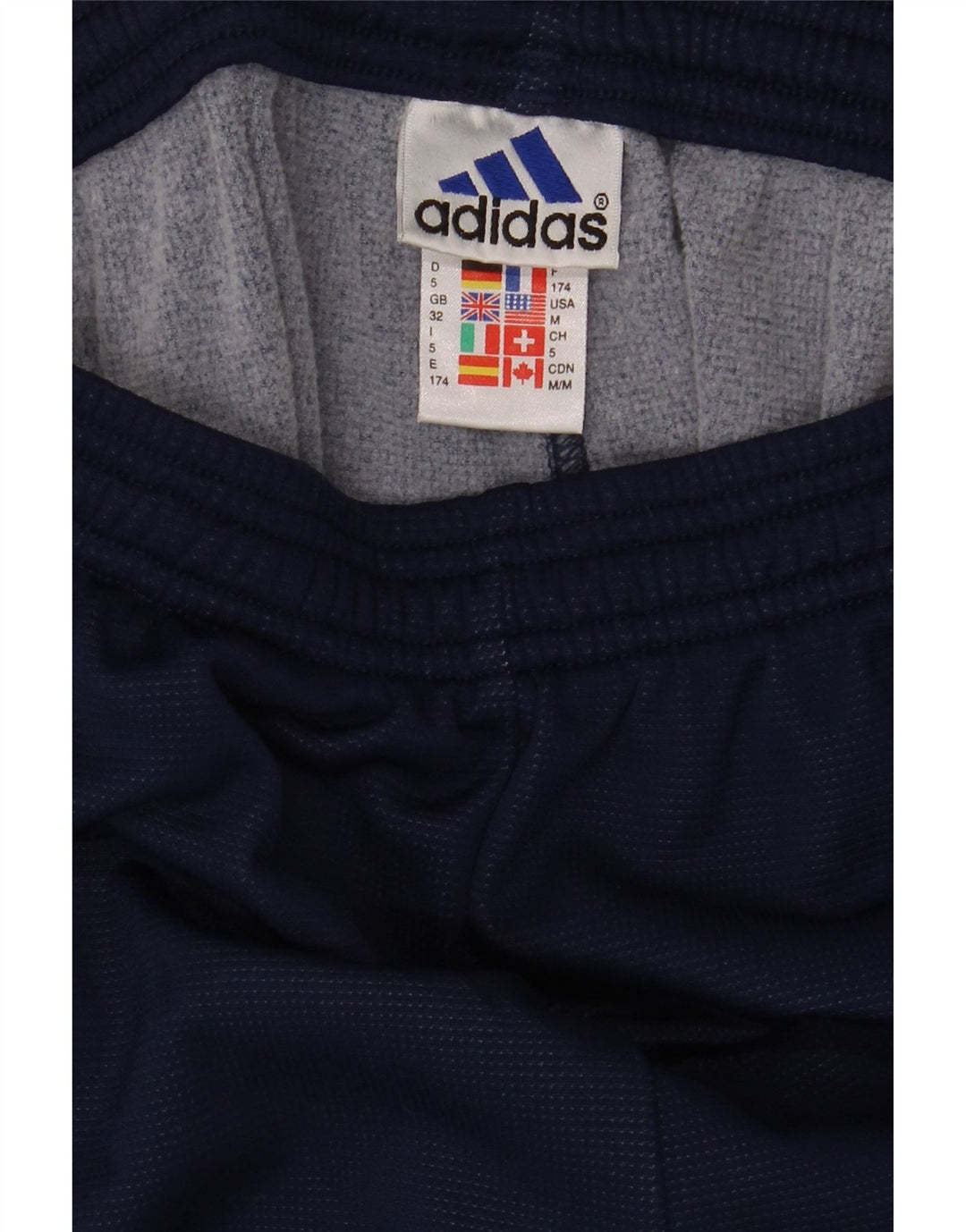 Мужские спортивные брюки Adidas среднего размера, темно-синие, полиамид с цветными блоками