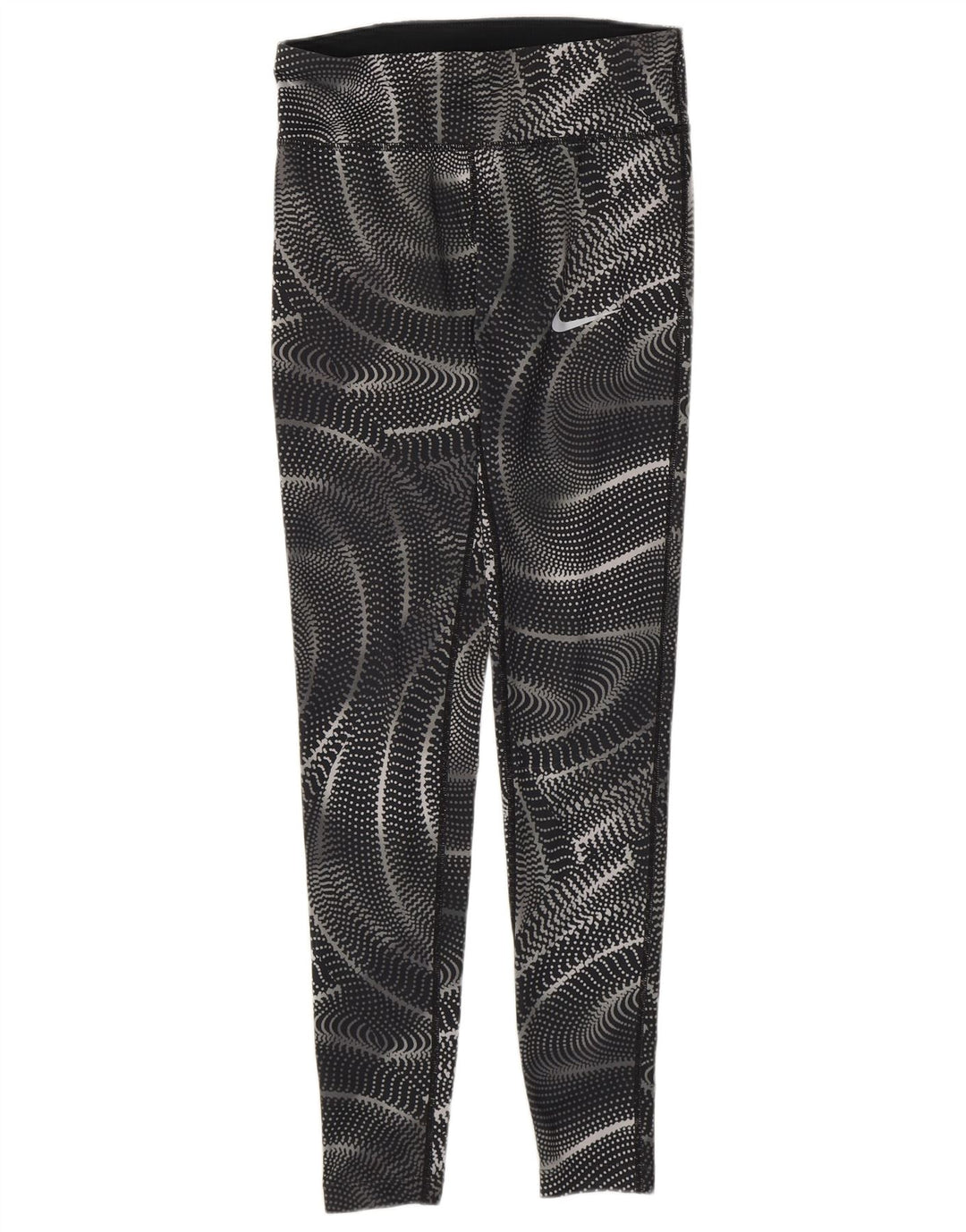 Женские леггинсы Nike Dri Fit UK 6 XS, черные полиэстер с геометрическим рисунком