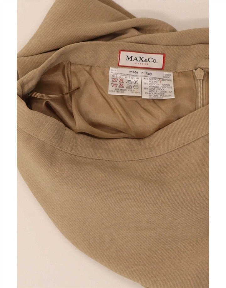 Женская юбка-карандаш Max & Co. UK 12 Medium W28 Бежевый ацетат