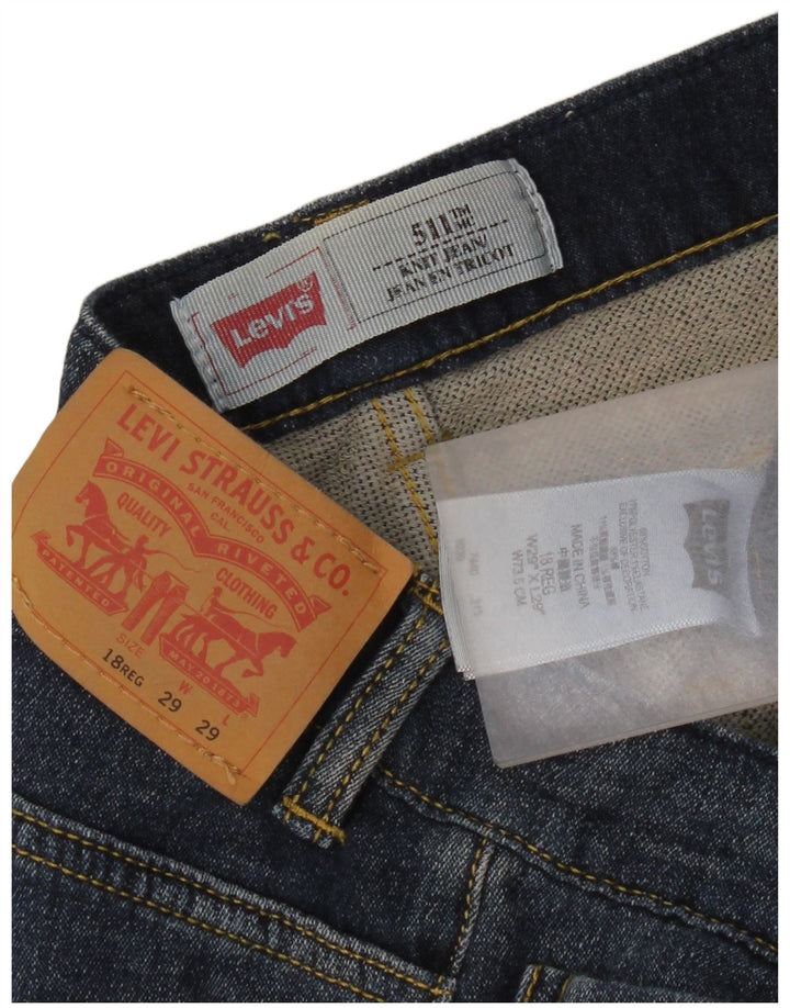 Джинсы Levi's 511 Slim для мальчиков 15–16 лет W29 L29, синий хлопок