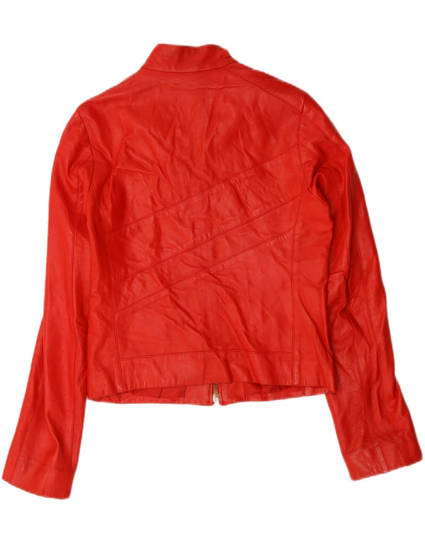 Винтажная женская кожаная куртка-гонщик IT 44 Medium Red Leather