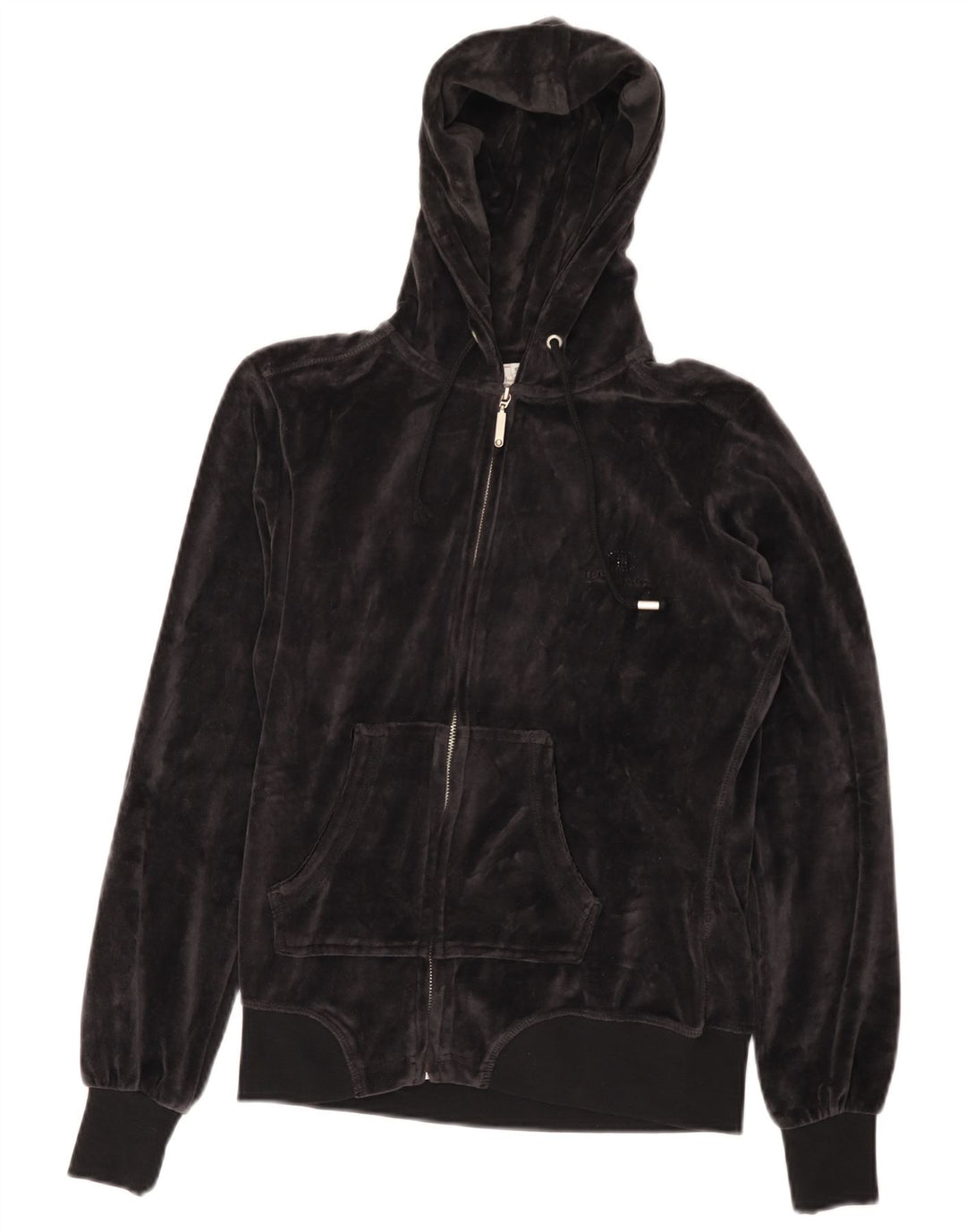 Женский велюровый свитер с капюшоном на молнии CHAMPION Heritage Fit UK 10, маленький черный цвет