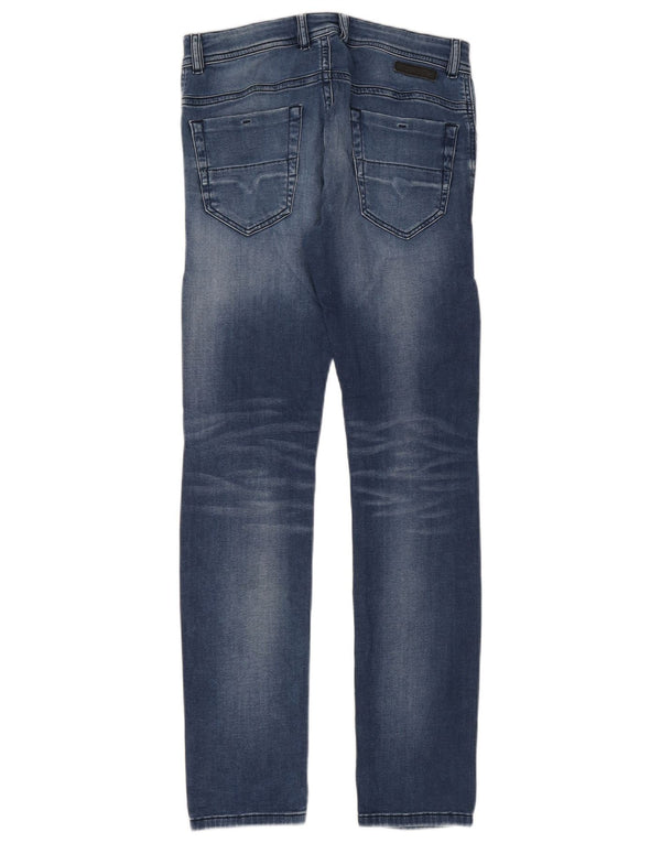 Diesel Boys Distressed Slim Jeans 15-16 Years W30 L32 Blue Cotton