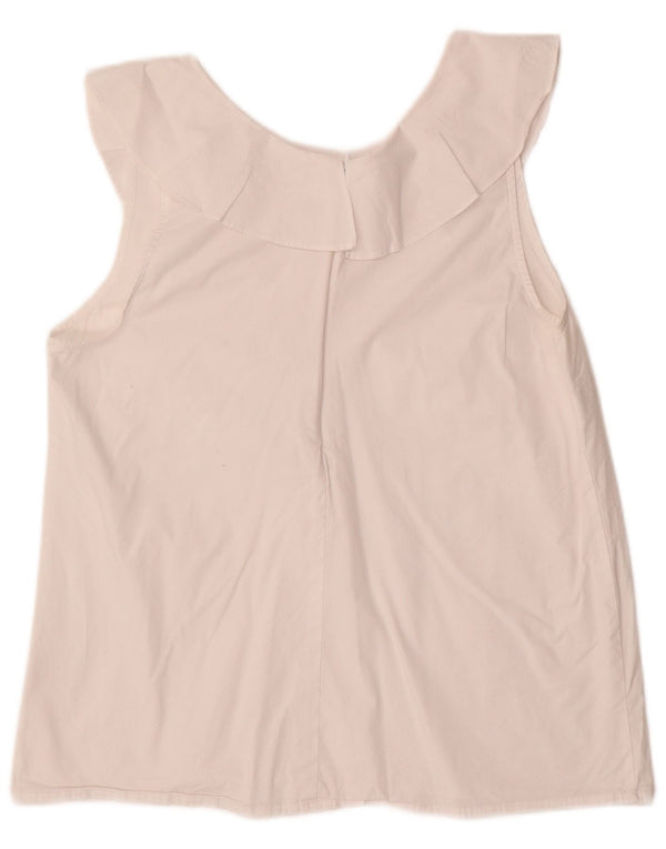 J. Crew Womens Sleeveless Blouse Top US 10 Large White Cotton