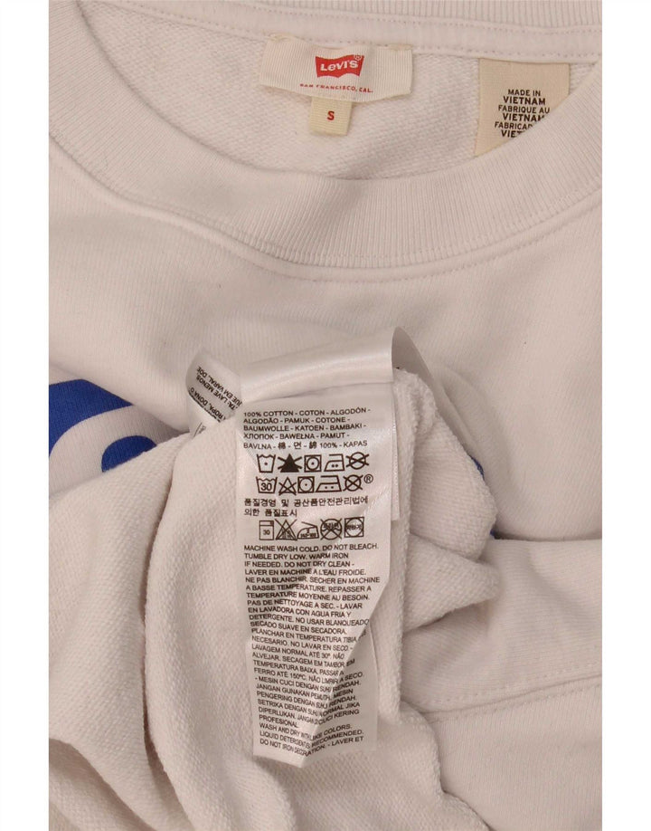 Женский укороченный свитшот с рисунком Levi's, размер UK 10, маленький белый
