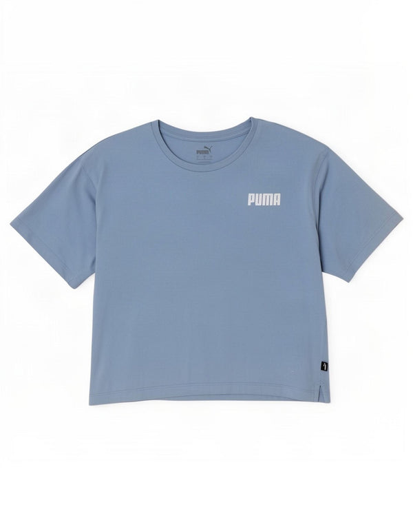 Женская укороченная футболка оверсайз Puma Top UK 10, маленький синий хлопок