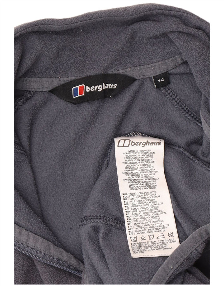 Женский флисовый джемпер Berghaus с воротником на молнии UK 14, большой серый полиэстер