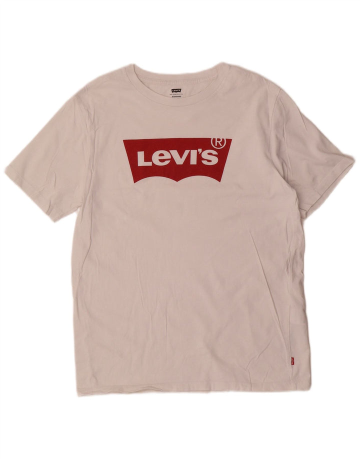 Мужская футболка Levi's Standard с графическим рисунком, средний размер, белый хлопок, хлопок