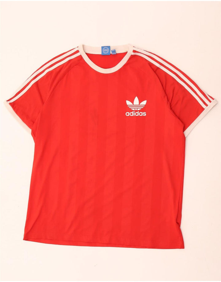 Мужская футболка Adidas Top XL из полиэстера в красную полоску