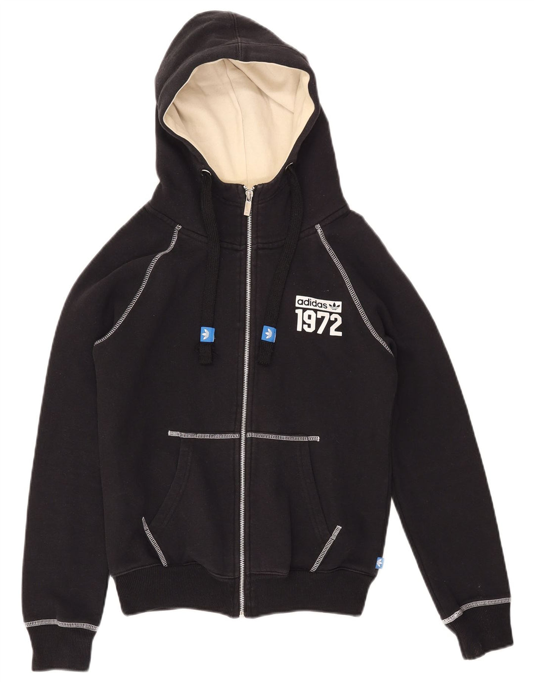 Женский джемпер с капюшоном ADIDAS UK 10, маленький, черный, хлопок