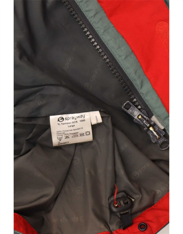 Мужская дождевик Sprayway Gore-Tex UK 40, большой зеленый цвет с цветными блоками, полиамид