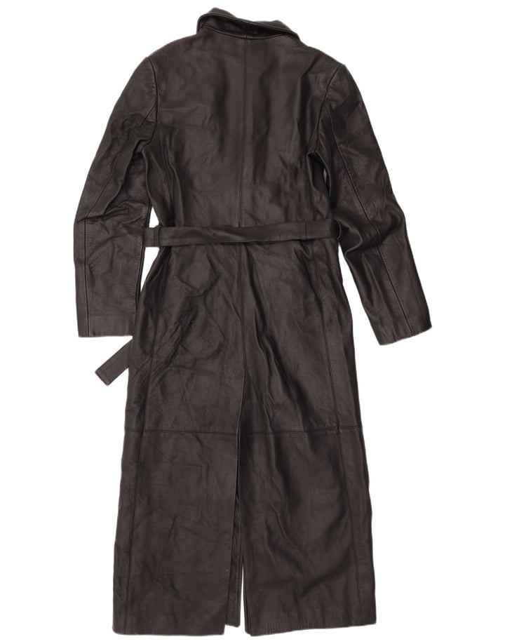 Женское кожаное пальто VINTAGE UK 10 маленькое черное