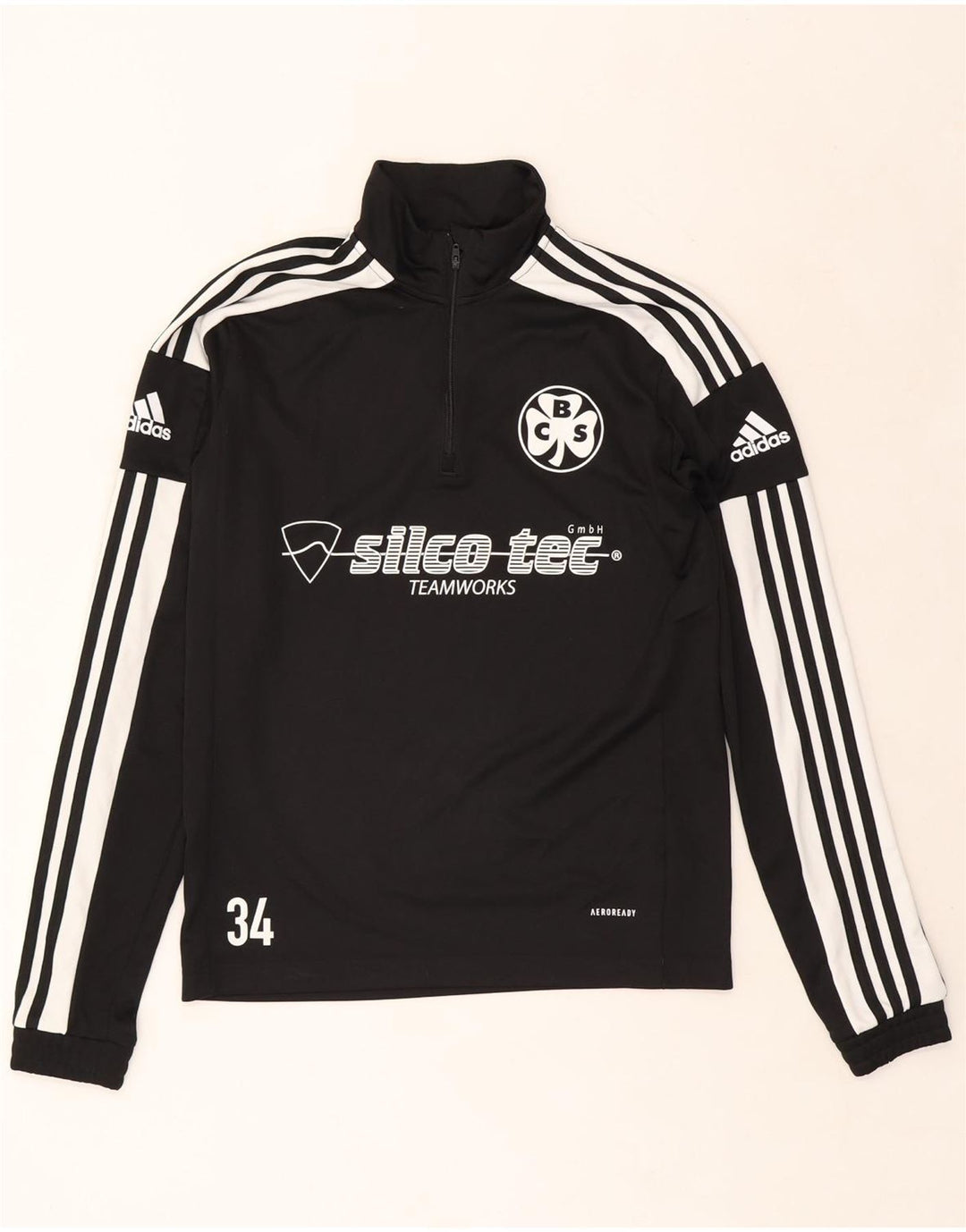 ADIDAS Mens Celtics Graphic Pullover Tracksuit Top Small Black Colourblock