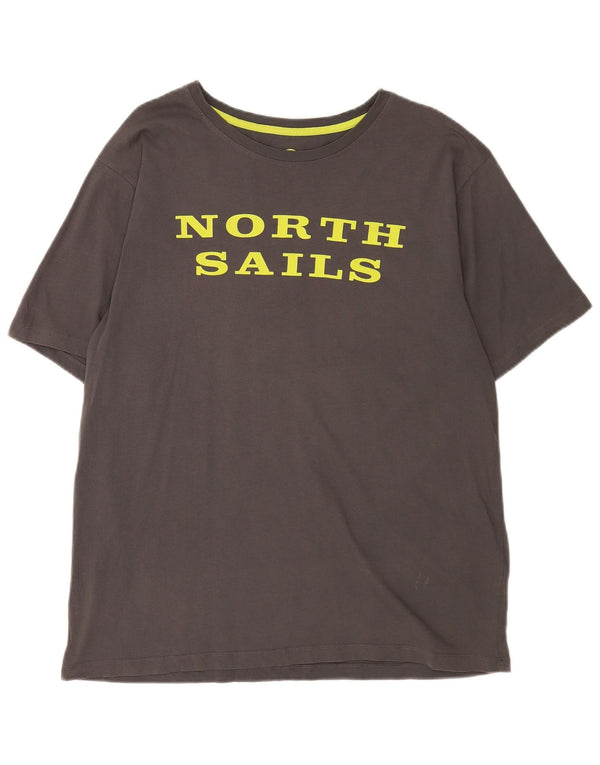 NORTH SAILS Мужская футболка с рисунком Топ XL Серый хлопок