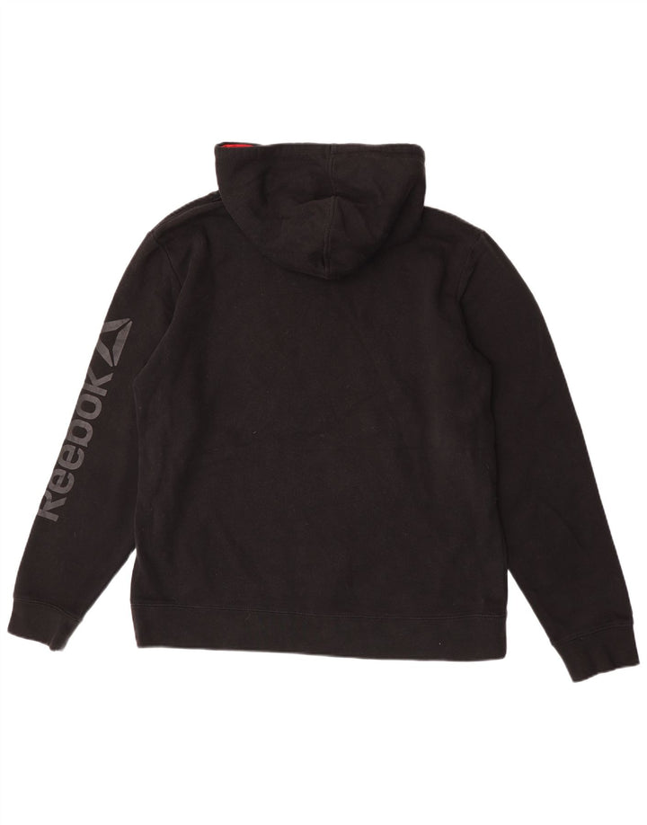 Мужской джемпер с капюшоном Reebok, черный, хлопковый, среднего размера