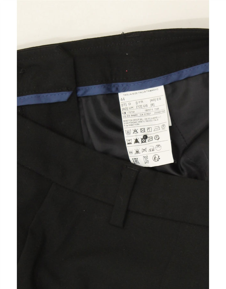 BENETTON Womens Slim Capri Trousers UK 12 Medium W30 L23 Black Polyester Vintage Benetton and Second-Hand Benetton from Messina Hembry 