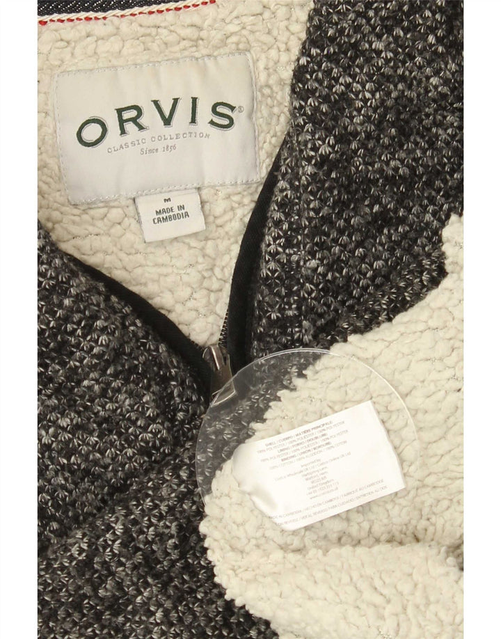 Женский свитер Orvis с воротником на молнии, Великобритания 14, средний серый полиэстер с крапинками