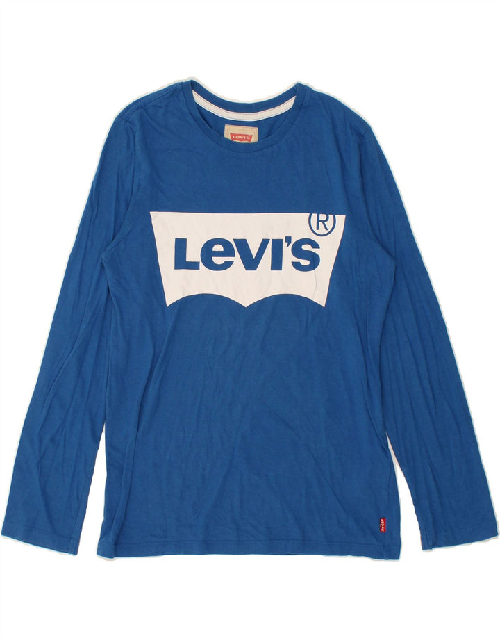 LEVI'S Boys Graphic Top Long Sleeve 13-14 Years Blue Vintage Levi's and Second-Hand Levi's from Messina Hembry 