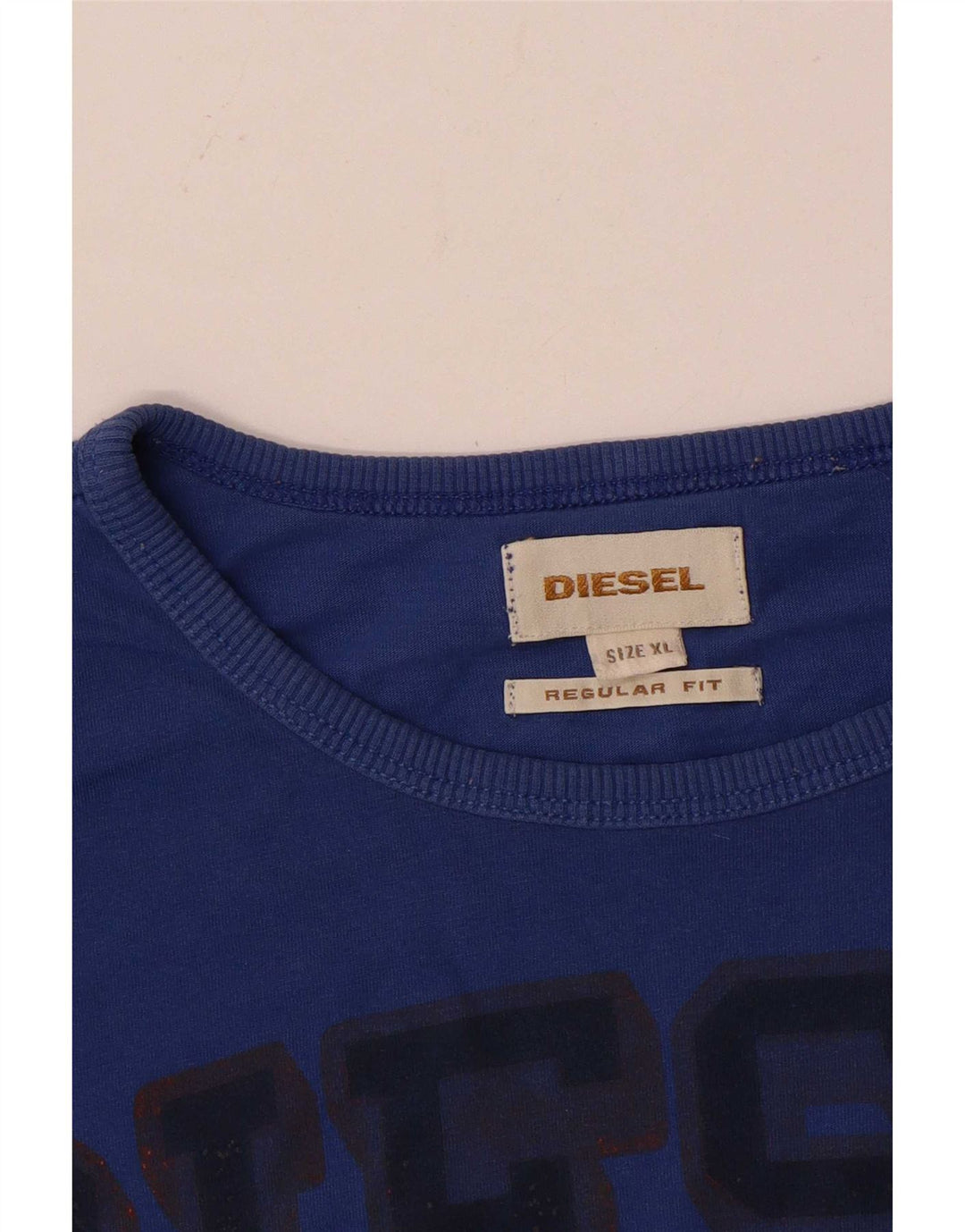 Мужская футболка обычного кроя с рисунком Diesel Top XL, синяя
