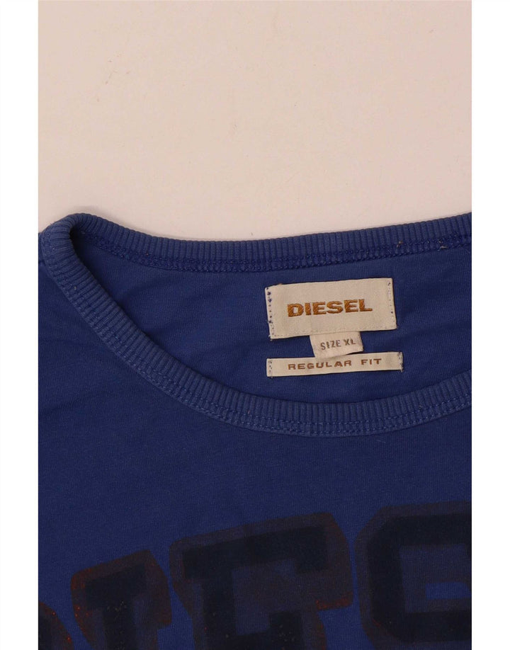 Мужская футболка обычного кроя с рисунком Diesel Top XL, синяя
