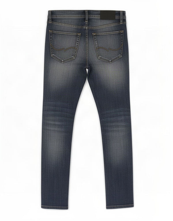 Мужские потертые узкие джинсы GLENN Jack & Jones W28 L29, синий хлопок