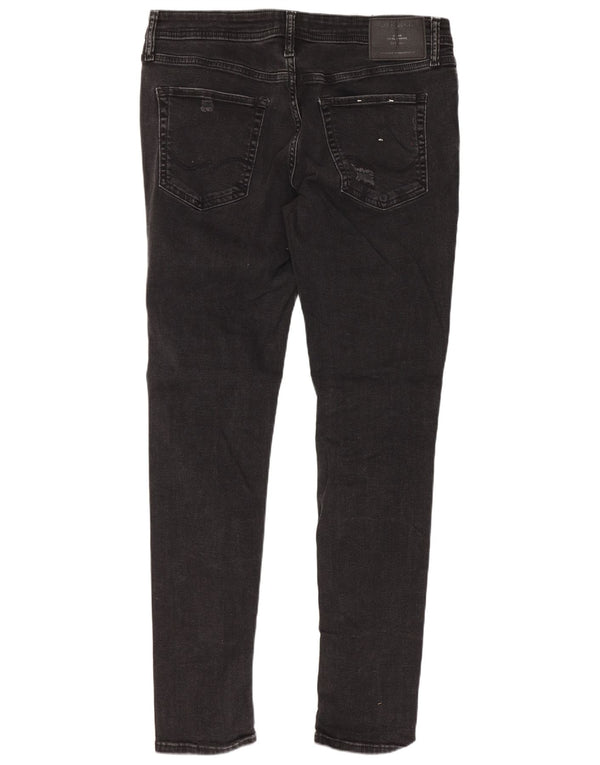 Мужские потертые узкие джинсы Jack & Jones W34 L32, черный хлопок