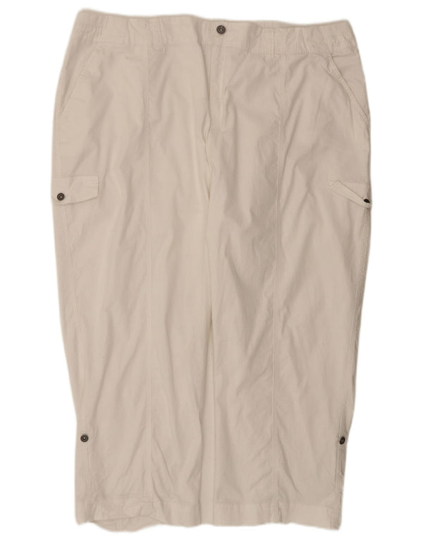 Женские прямые укороченные брюки Marks & Spencer UK 22 3XL W44 L24 белые