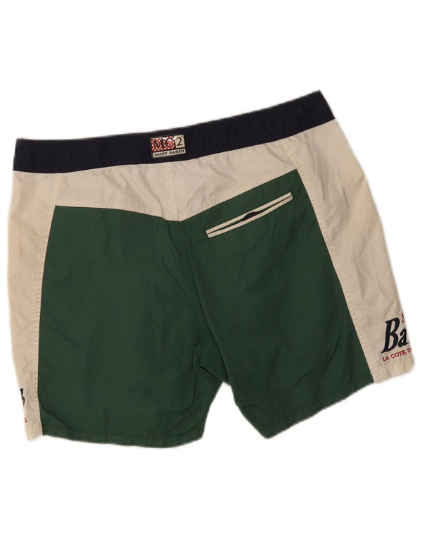 MC2 SAINT BARTH Мужские шорты для плавания с рисунком, XL, зеленые, нейлоновые с цветными блоками