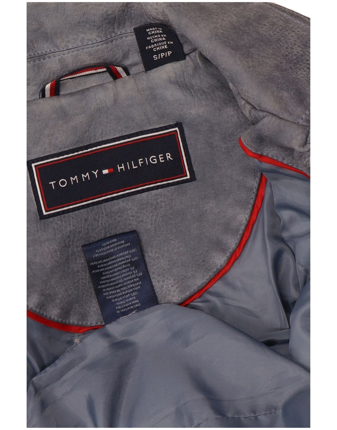 Женская байкерская куртка из искусственной кожи Tommy Hilfiger UK 10, маленькая серая