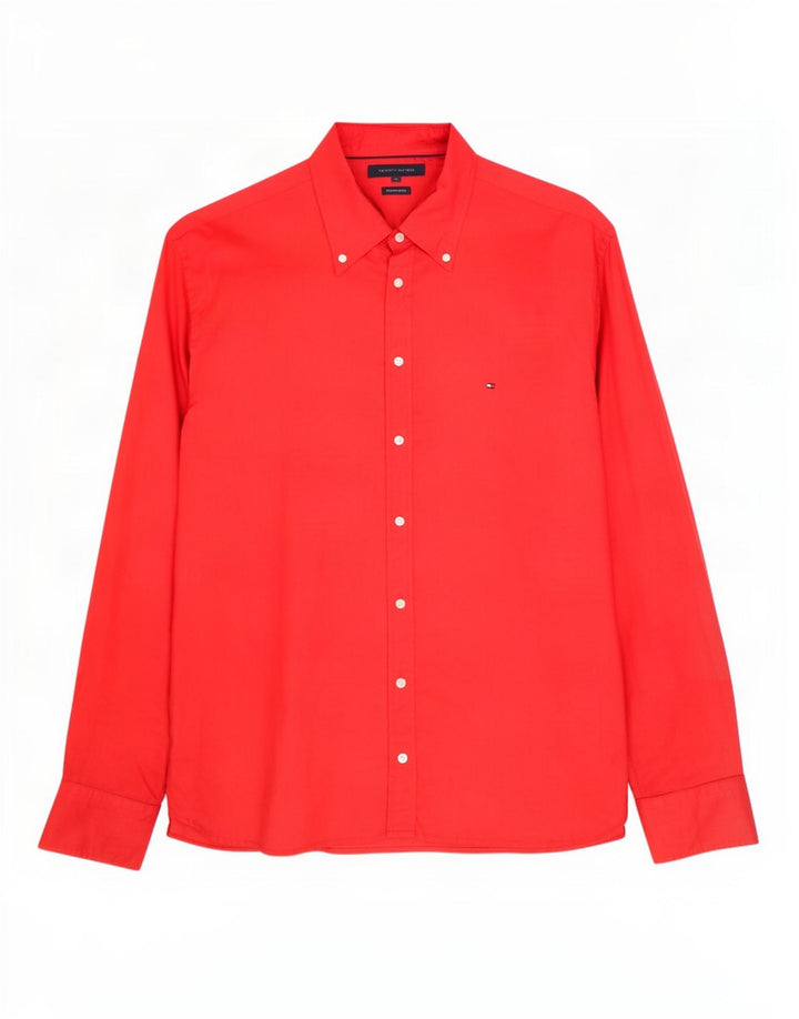 Мужская рубашка Tommy Hilfiger XL, красная льняная