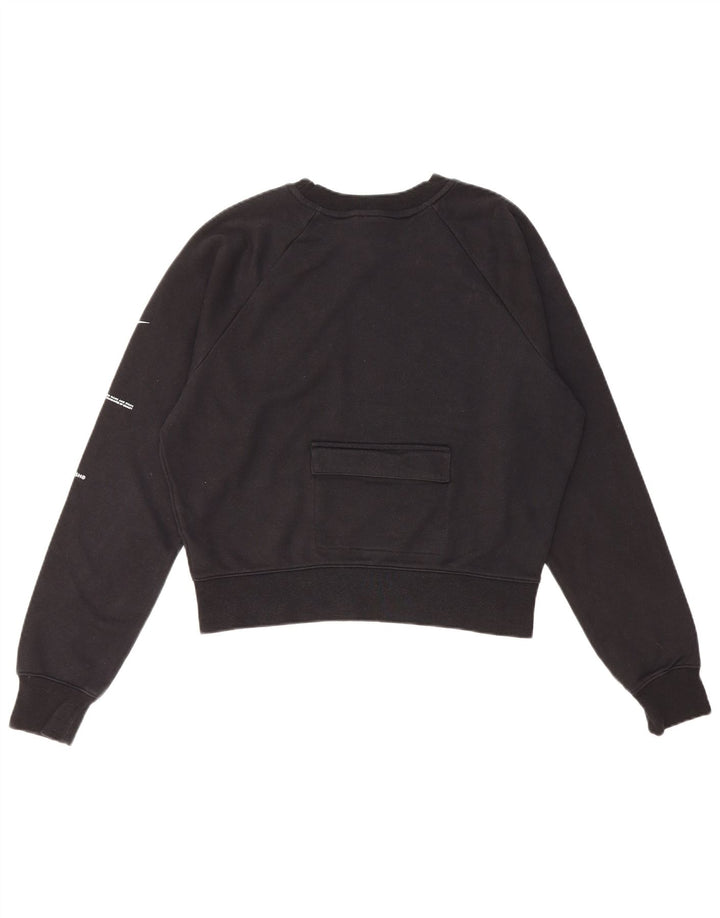 Женский укороченный свитшот большого размера Nike Swoosh UK 10, маленький черный