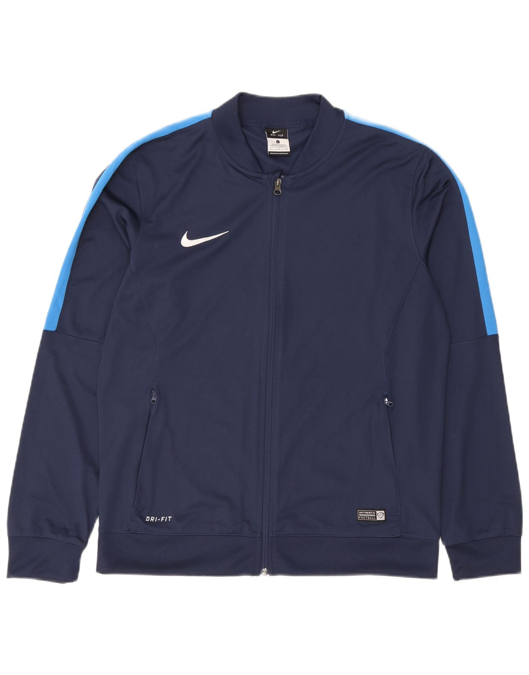 Мужская спортивная куртка Nike Dri Fit, большая темно-синяя с цветными блоками