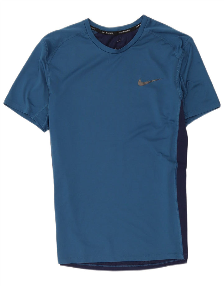 Мужская футболка Nike Dri Fit, средний синий, цветной блок