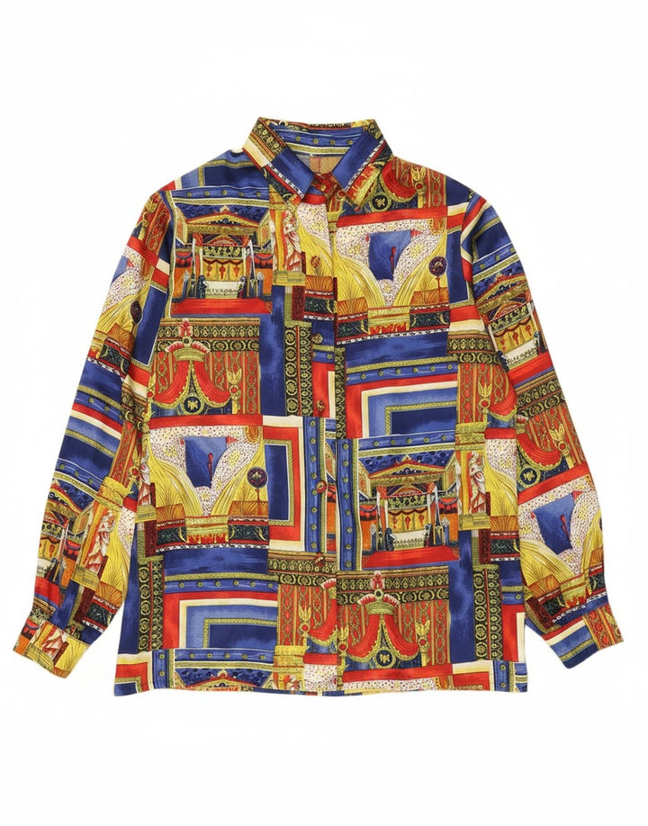 VINTAGE Женская рубашка с абстрактным узором UK 18 XL, разноцветная