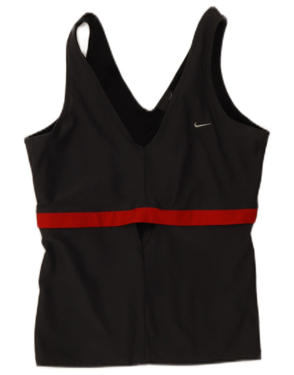 Nike Womens Vest Top UK 14/16 Large Black Colourblock Polyester