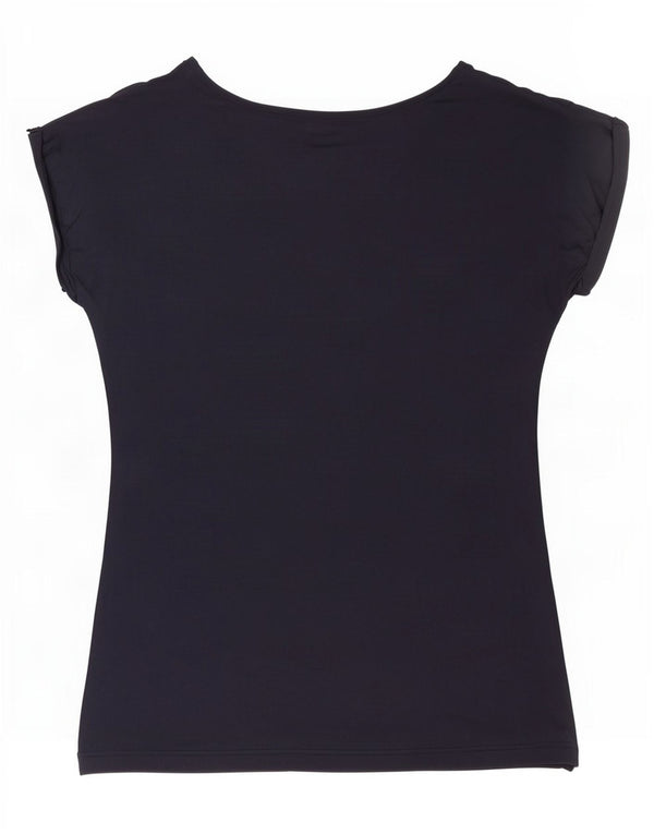 Женская футболка Emporio Armani Top UK 14, темно-синяя, вискоза