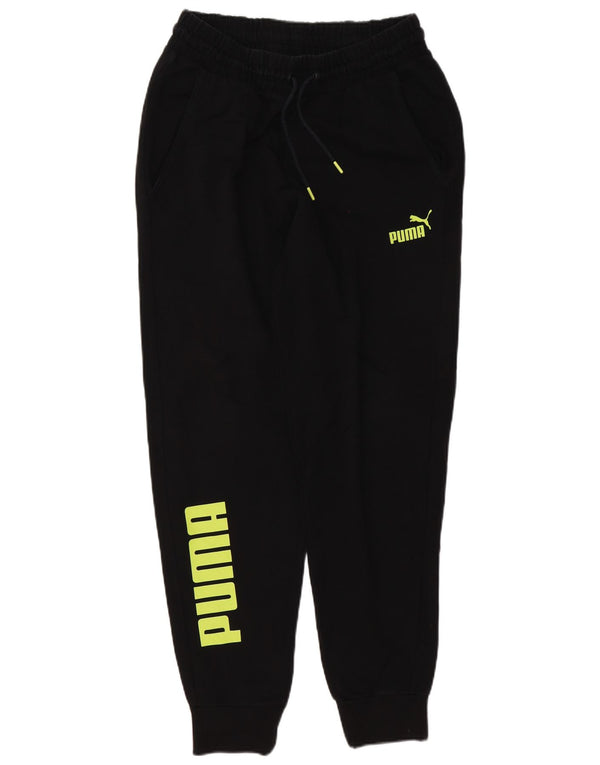 Мужские спортивные брюки с графическим рисунком Puma, большие черные хлопковые брюки для бега