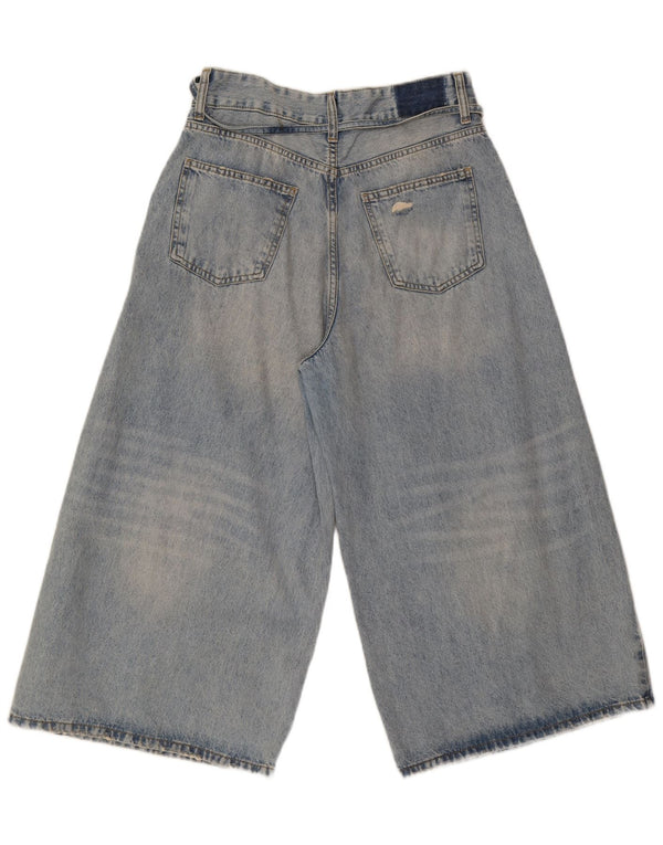 Женские широкие джинсы-капри Zara EU 40, средние W30 L21, синие, хлопок