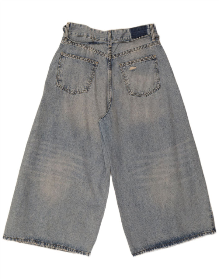 Женские широкие джинсы-капри Zara EU 40, средние W30 L21, синие, хлопок